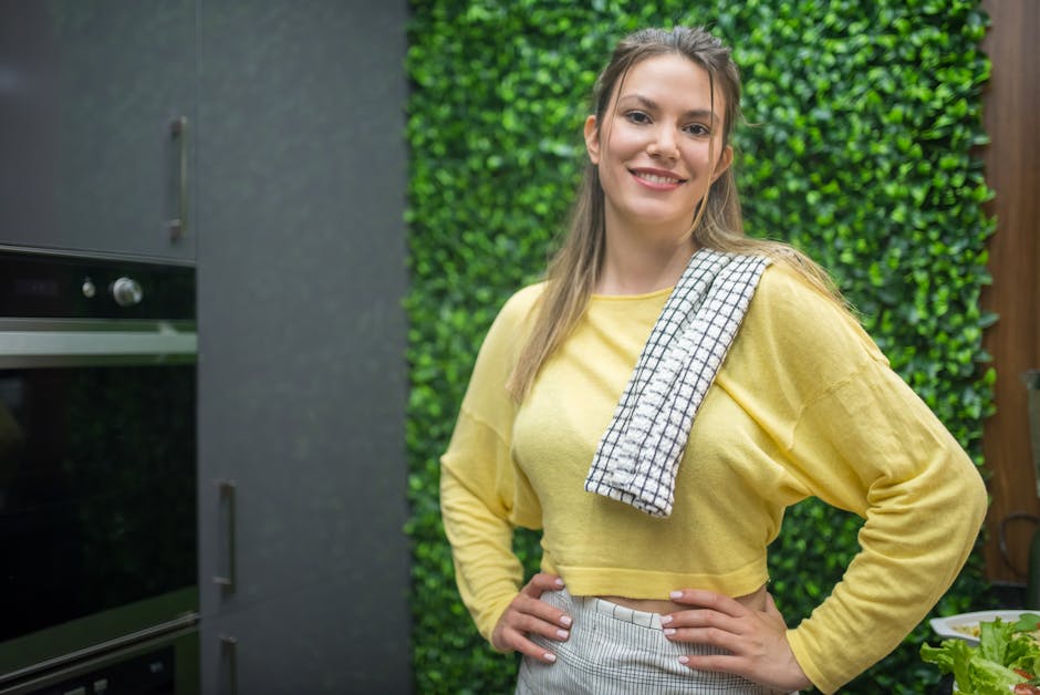 Happy client enjoying professional kitchen remodeling results